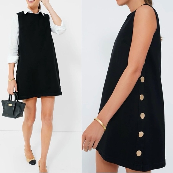 Tuckernuck Dresses & Skirts - Tuckernuck Hyacinth House Black Twill Button Bitsy Dress size S